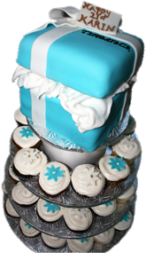 Baby Blue Cupcake Tower